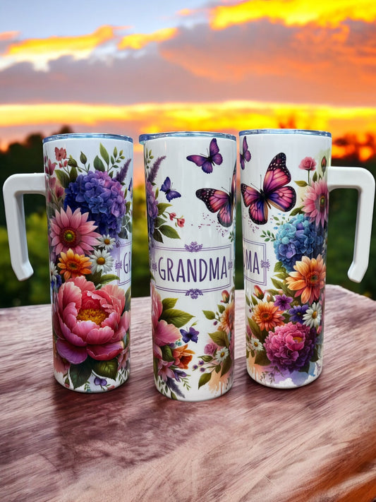Gorgeous Grandma 20oz Stainless Steel Tumbler with Handle