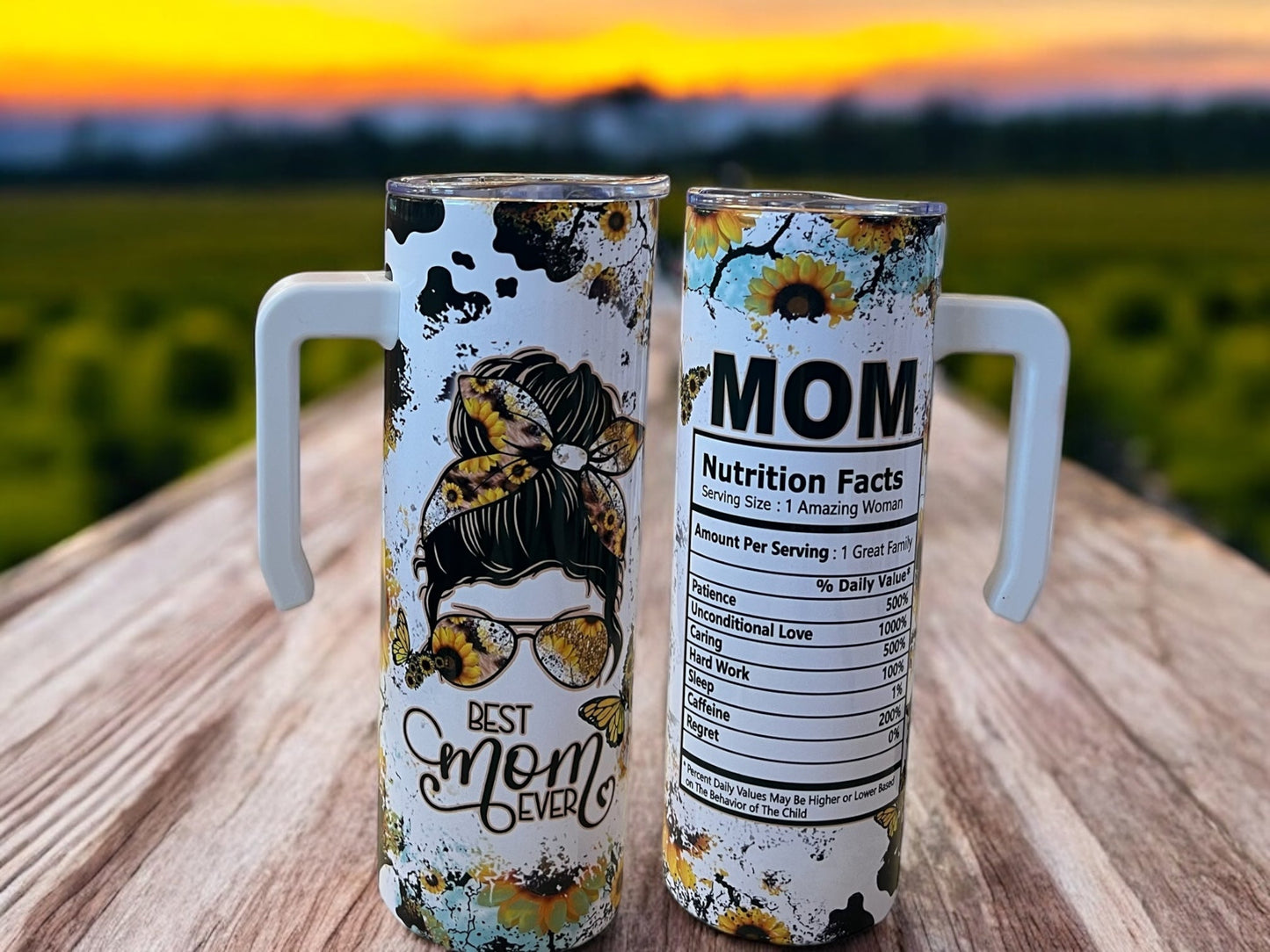 #Mom Life 20oz Stainless Steel Tumbler with Handle