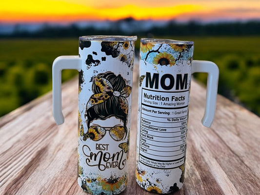 #Mom Life  20oz Stainless Steel Tumbler with Handle