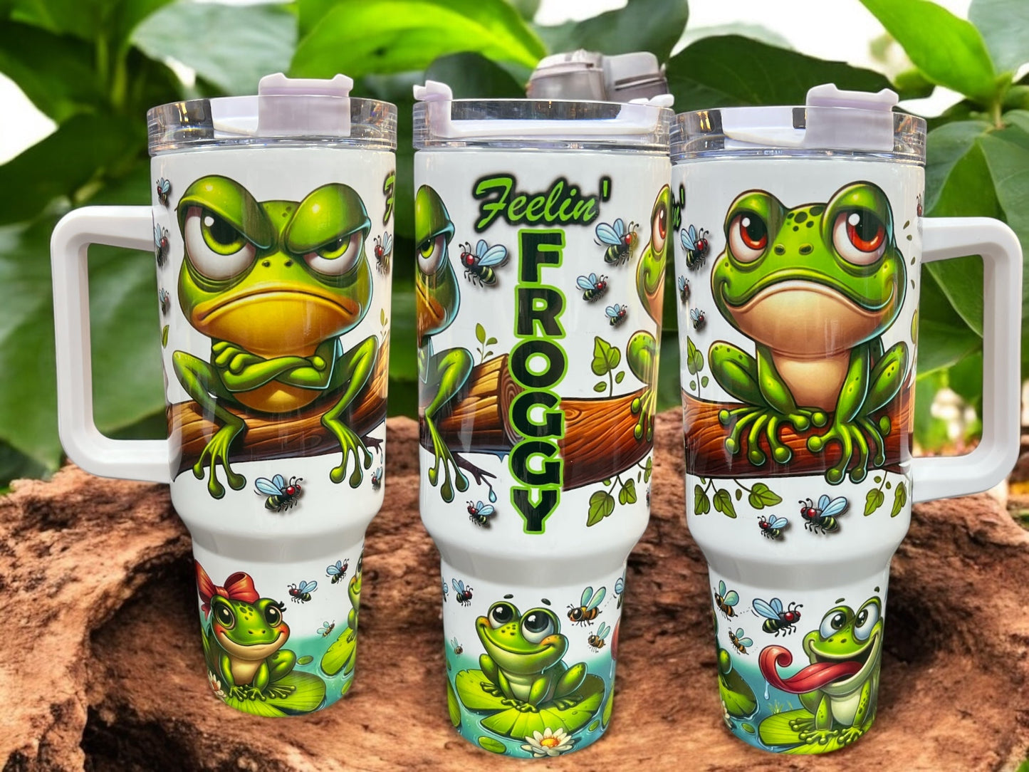 Feeling Froggy -40oz Stainless Steel Thirst Quencher Travel Cups Tumblers Water Bottles
