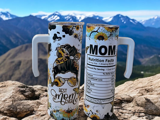 #Mom Life  20oz Stainless Steel Tumbler with Handle