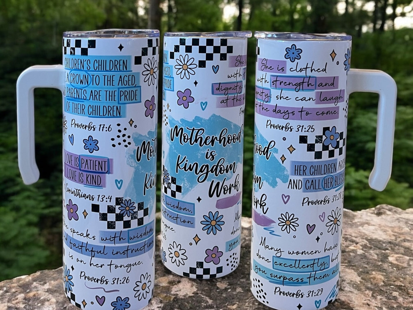 Motherhood is kingdom work 20oz Stainless Steel Tumbler with Handle