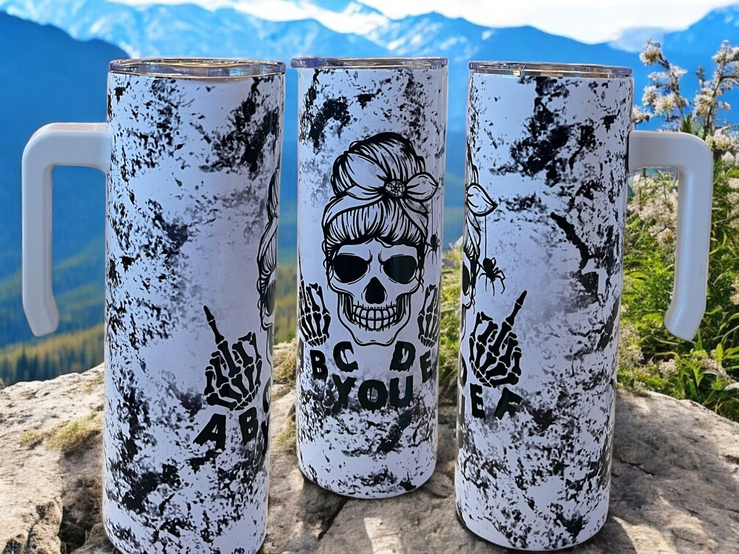 ABCDEF You skulls 20oz Stainless Steel Tumbler with Handle