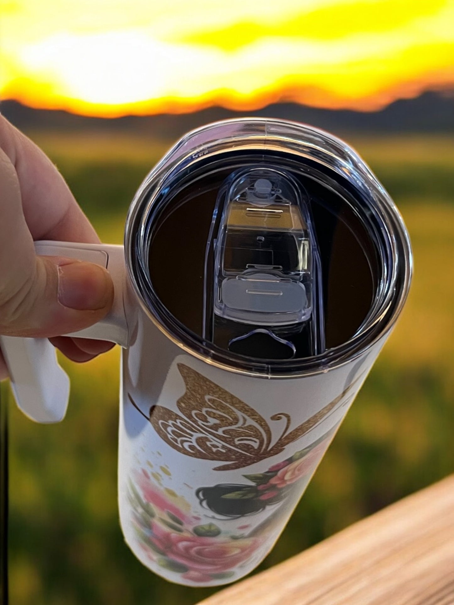Cute cow with bow 20oz Stainless Steel Tumbler with Handle