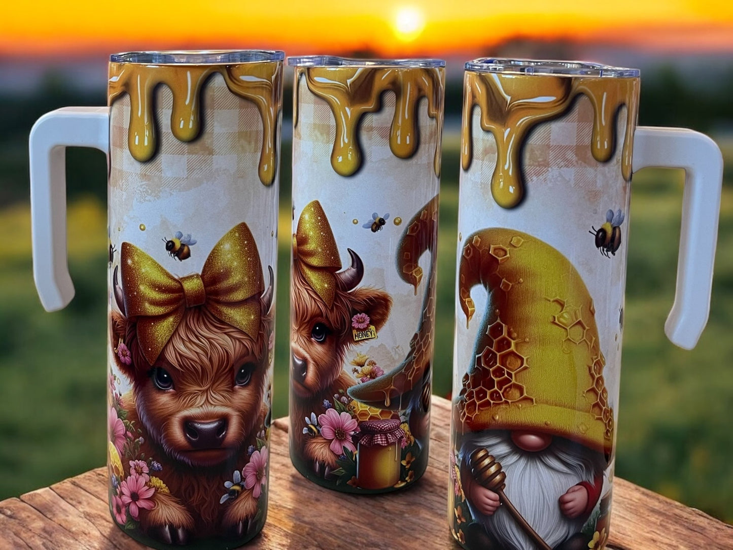 Cute cow with bow 20oz Stainless Steel Tumbler with Handle