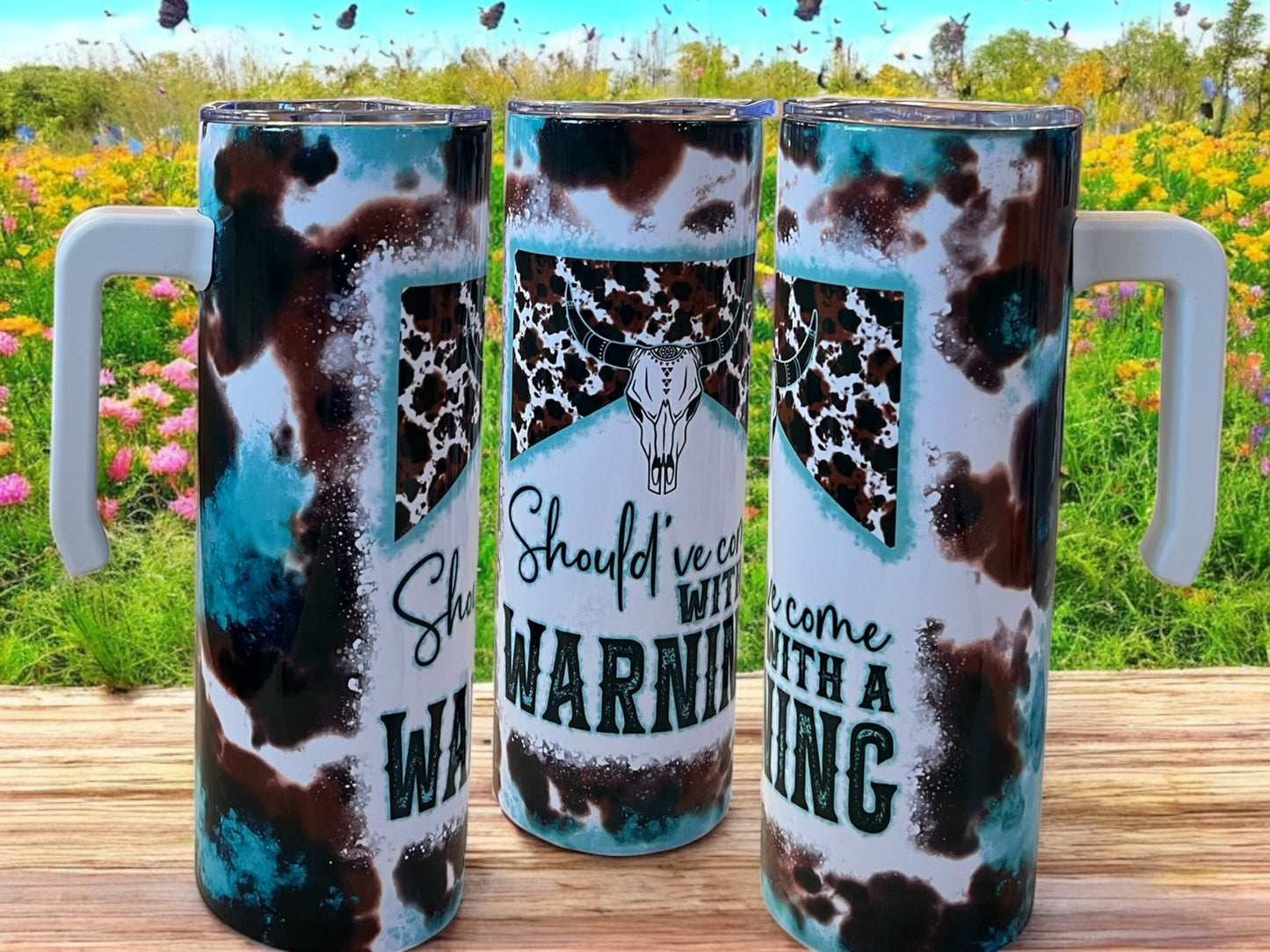 Should of come with a warning 20oz Stainless Steel Tumbler with Handle