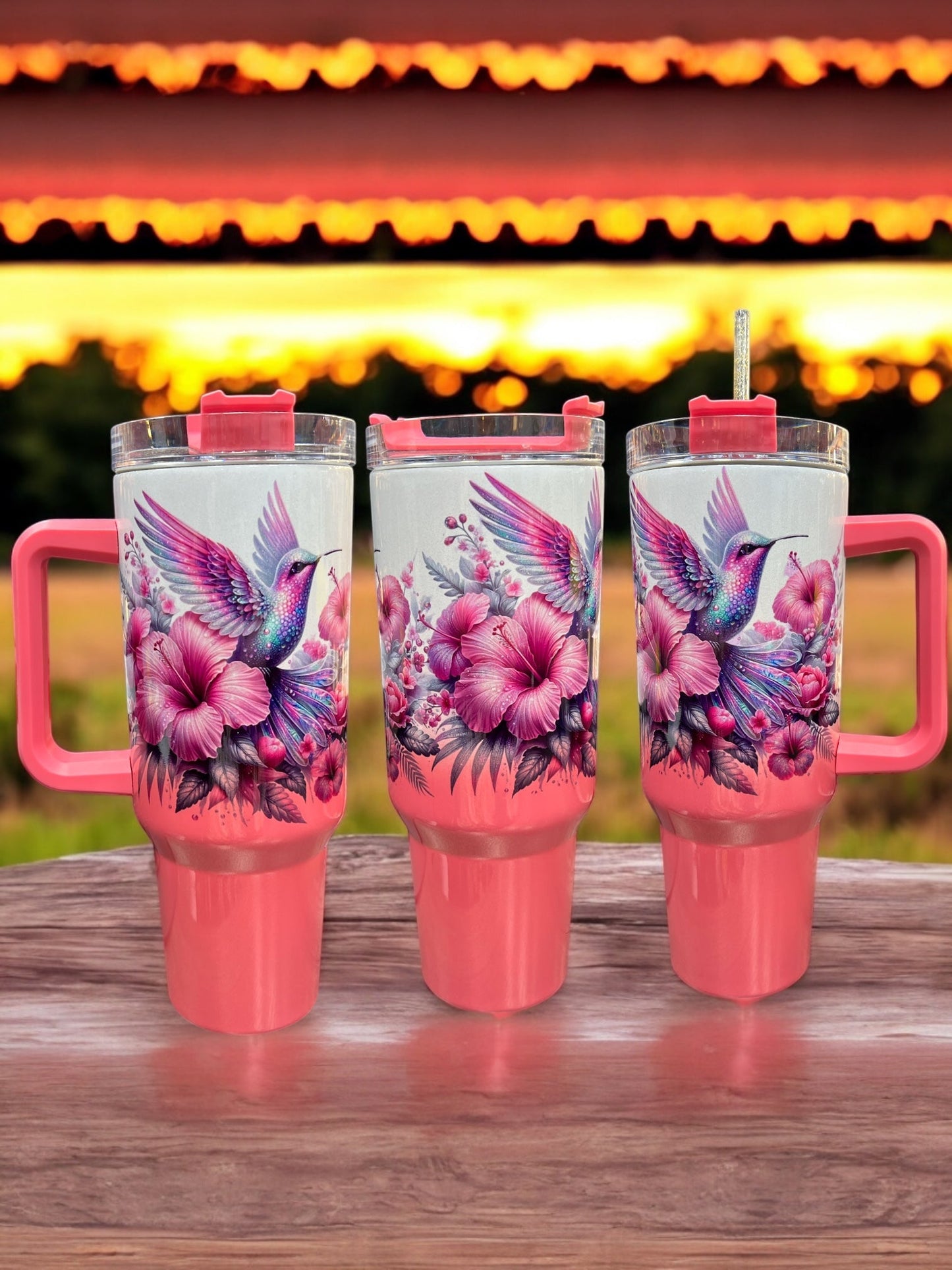 holographic shimmer hummingbird– 40oz Stainless Steel Thirst Quencher