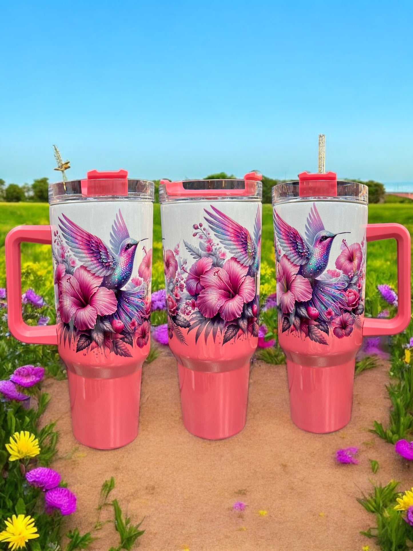 holographic shimmer hummingbird– 40oz Stainless Steel Thirst Quencher
