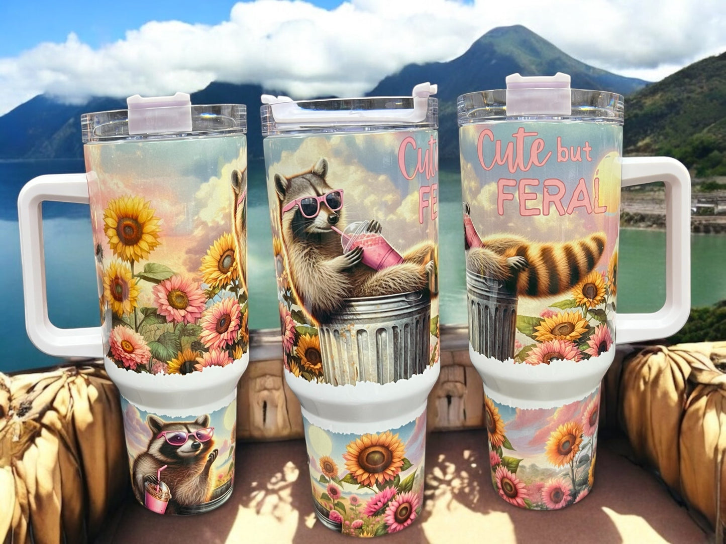 Cute but Feral -40oz Stainless Steel Thirst Quencher Travel Cups Tumblers Water Bottles