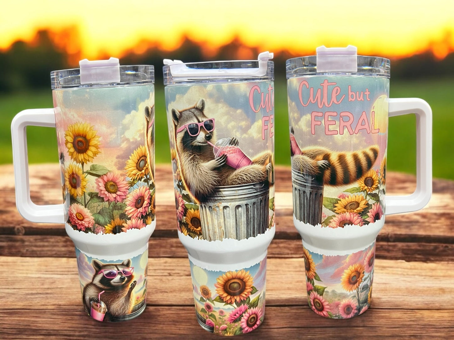 Cute but Feral -40oz Stainless Steel Thirst Quencher Travel Cups Tumblers Water Bottles
