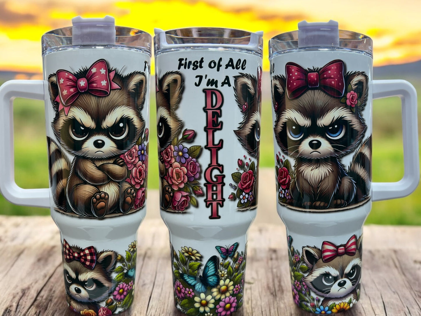 Im a Delight -40oz Stainless Steel Thirst Quencher Travel Cups Tumblers Water Bottles