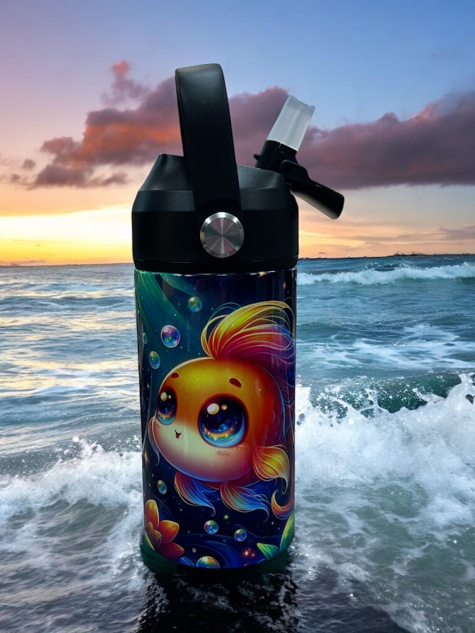 π π SPLASH INTO COLORFUL HYDRATION! ππ 12oz Stainless Steel Kids Water Bottle β Bright Color Fish Design
