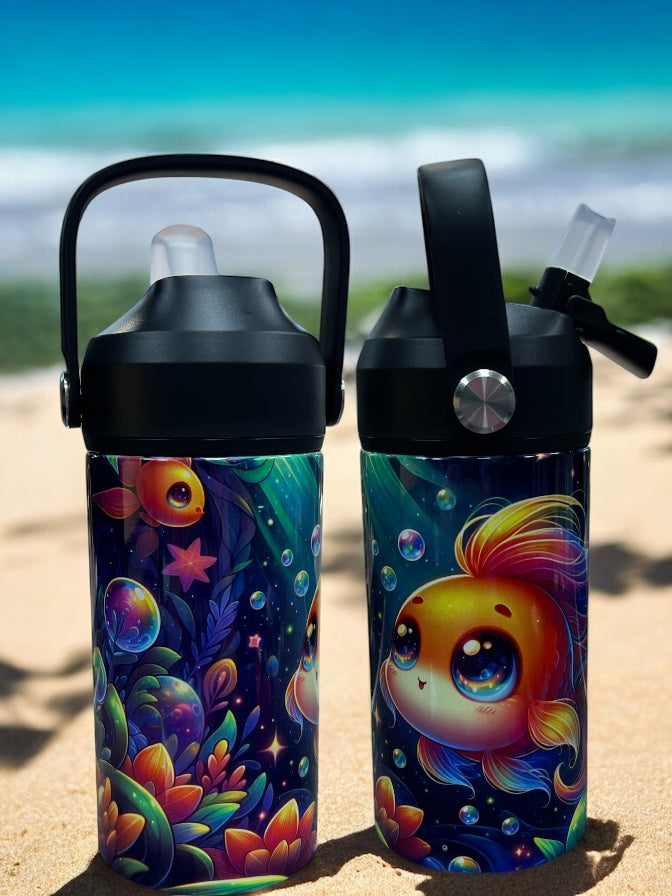 π π SPLASH INTO COLORFUL HYDRATION! ππ 12oz Stainless Steel Kids Water Bottle β Bright Color Fish Design