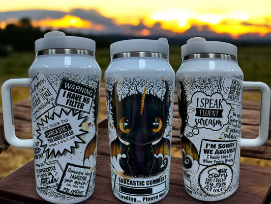 🐲🔥  64oz "Sarcastic Dragon"64oz  Quencher Unleash the sarcasm