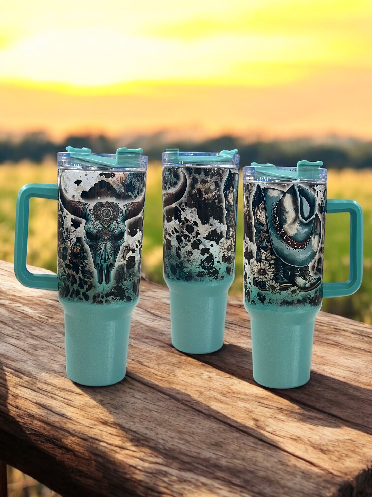 Teal holographic sparkle, 40oz Stainless Steel Thirst Quencher Cup Tumbler