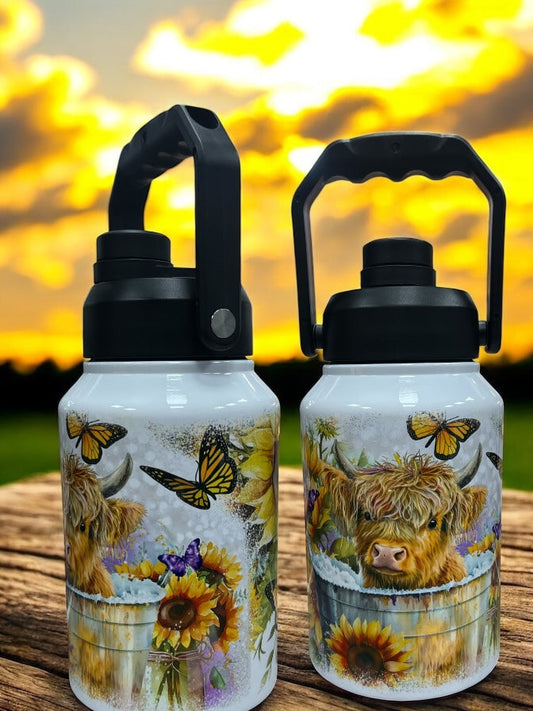 Cow in bucket, stainless steel 70oz Thirst Quencher