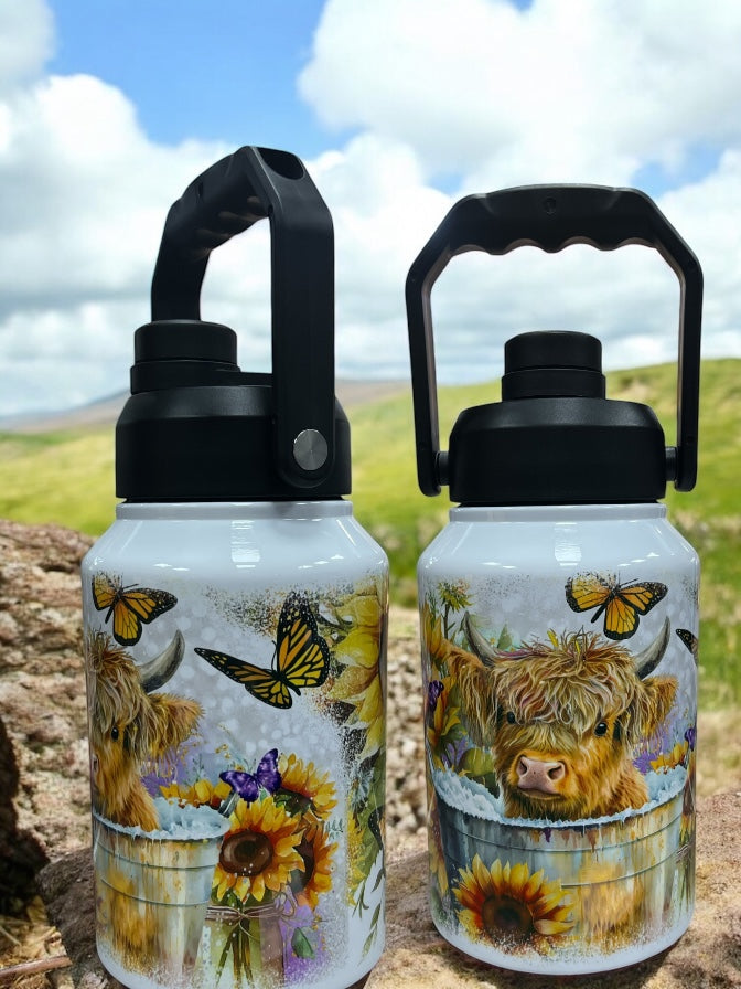 Cow in bucket, stainless steel 70oz Thirst Quencher