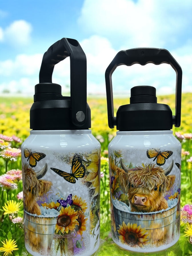 Cow in bucket, stainless steel 70oz Thirst Quencher