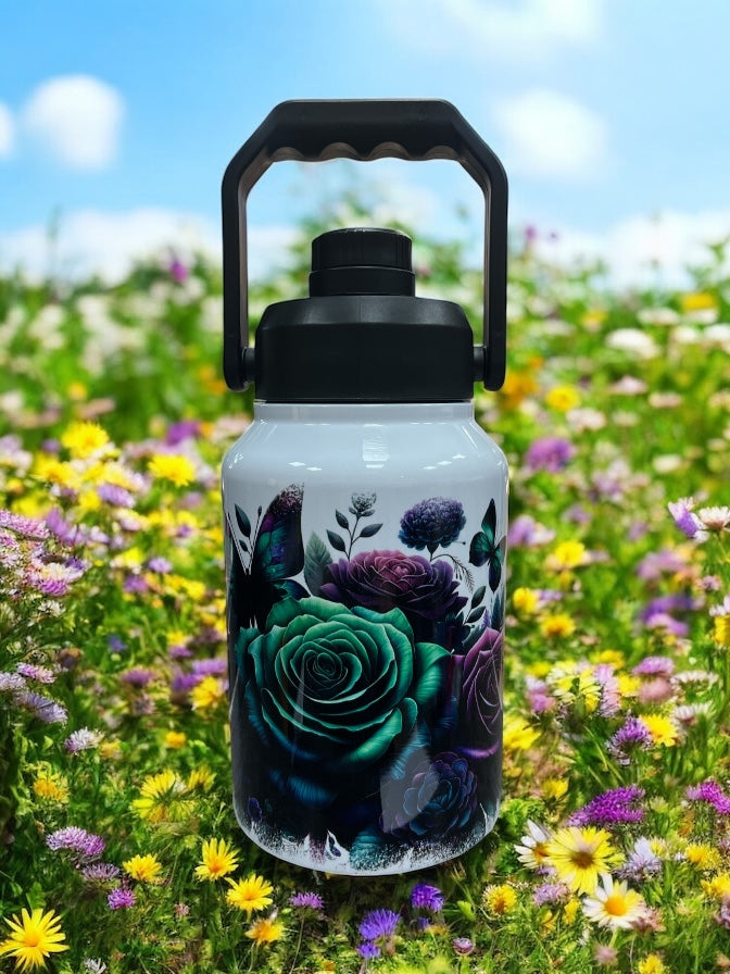 Butterfly, Roses stainless steel 70oz Thirst Quencher