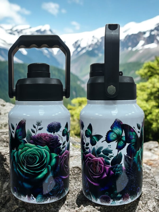 Butterfly, Roses stainless steel 70oz Thirst Quencher