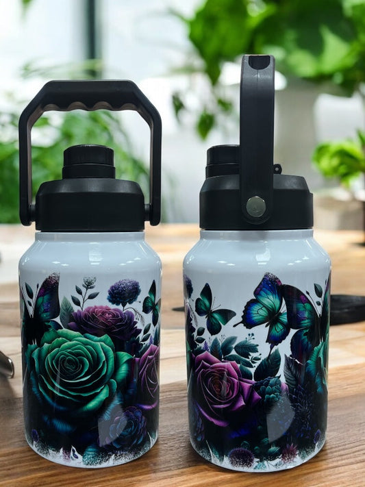 Butterfly, Roses stainless steel 70oz Thirst Quencher