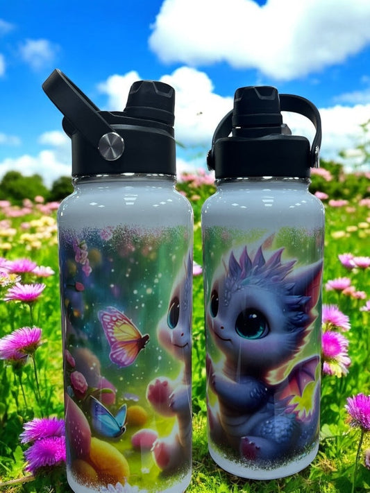 🌈Magical sips for magical souls. Dragon 32oz Stainless Steel Water Bottle