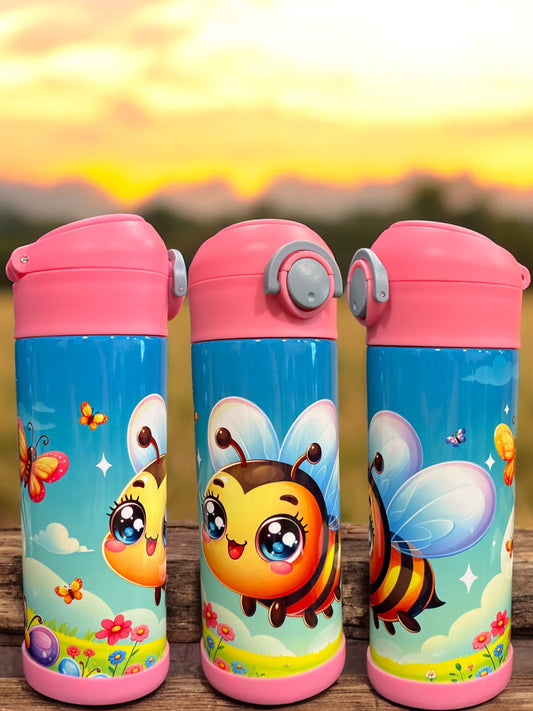 🐝💛 BEE HYDRATED, LITTLE ONE! 💛🐝 12oz Stainless Steel Kids Water Bottle – Cute Bee Design