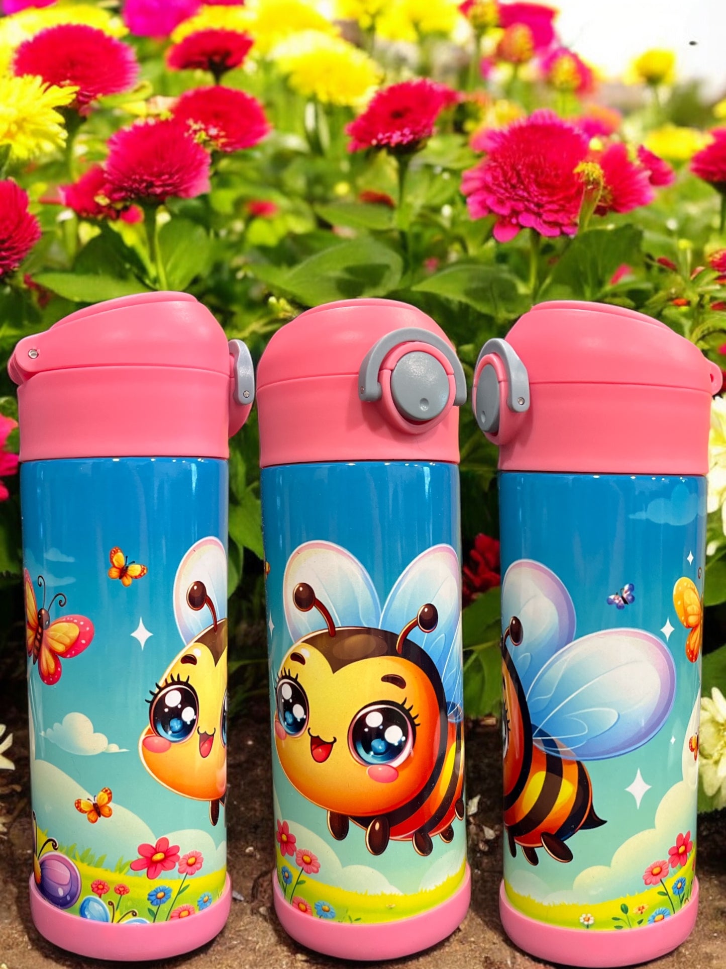 ππ BEE HYDRATED, LITTLE ONE! ππ 12oz Stainless Steel Kids Water Bottle β Cute Bee Design