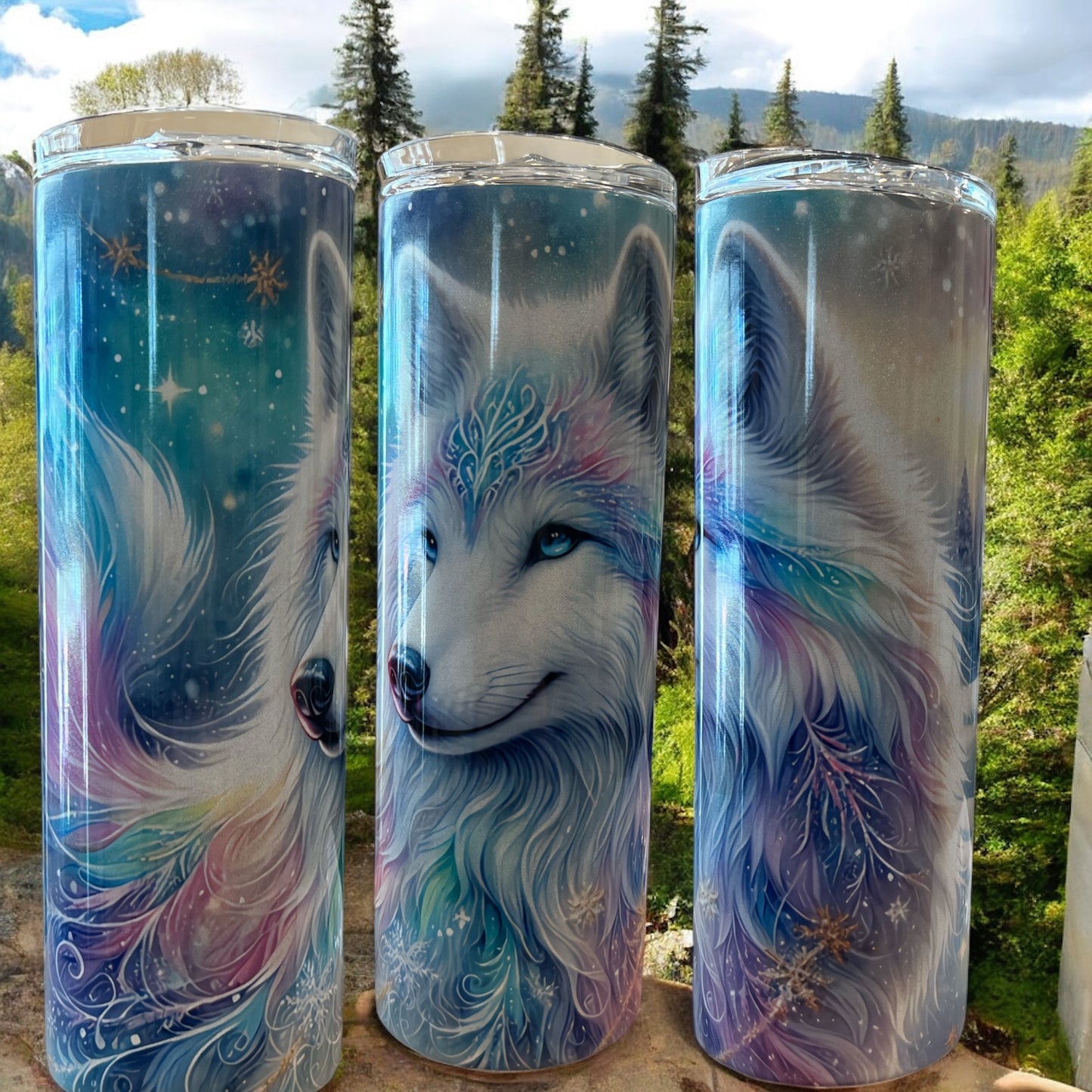 Beautiful Wolf 20oz Stainless Steel Tumbler