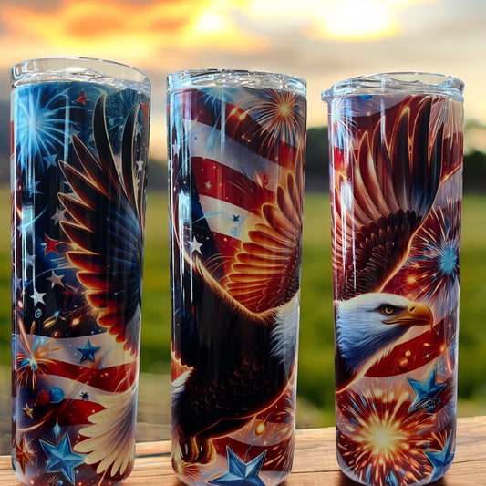 Patriotic Eagle, Fireworks & Flag Tumblers
