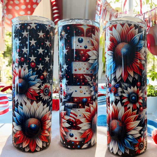 Red White And Blue Flowers