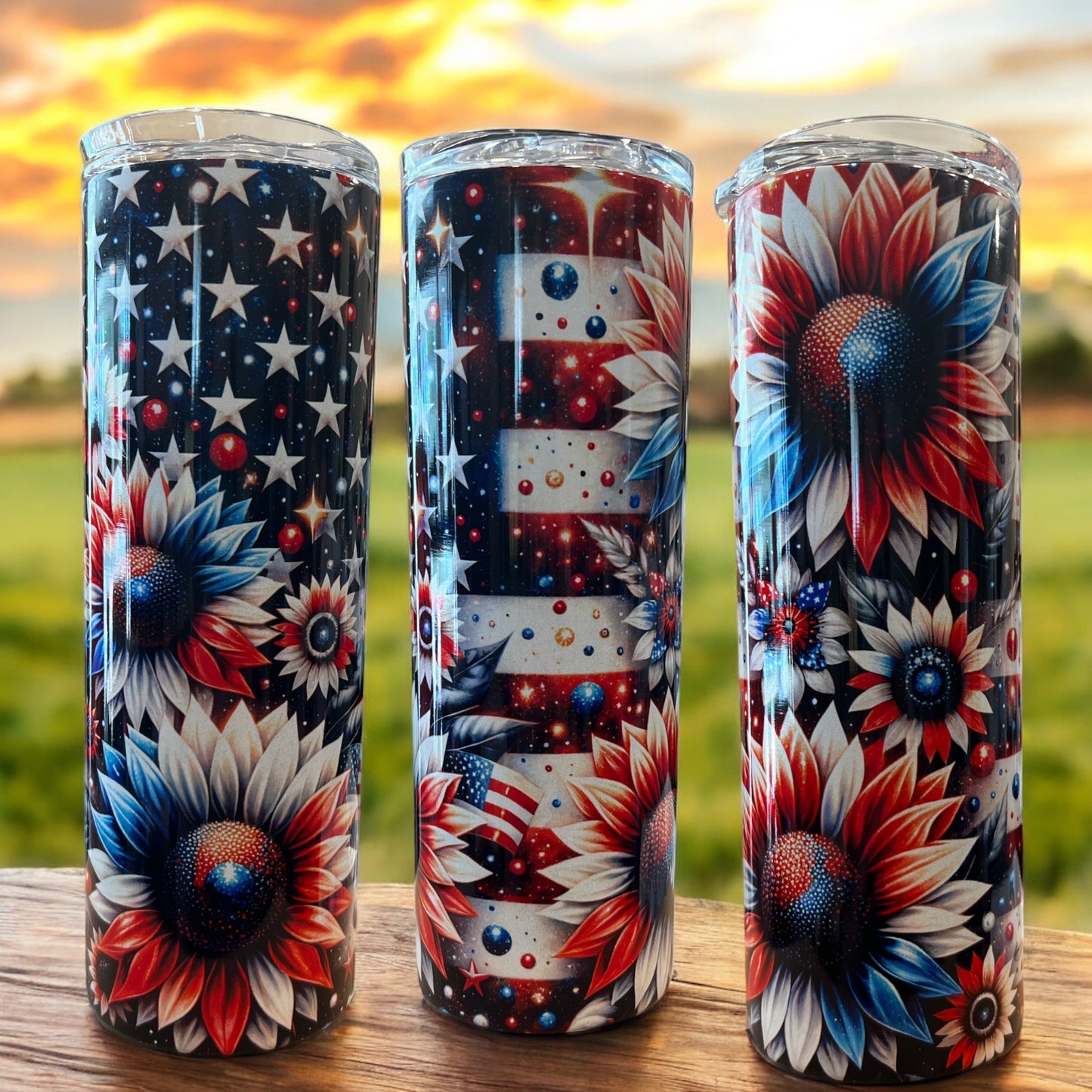 Red White And Blue Flowers