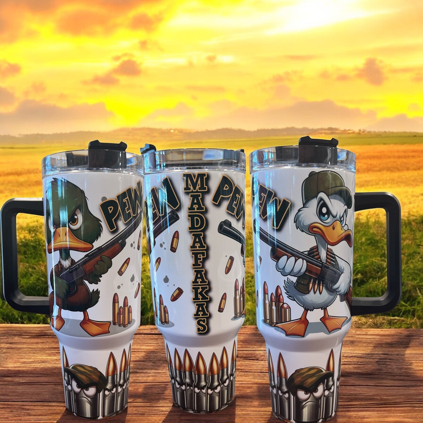 💥 Duck PEW PEW Madafakas – 40oz Thirst Quencher Cup 🔫