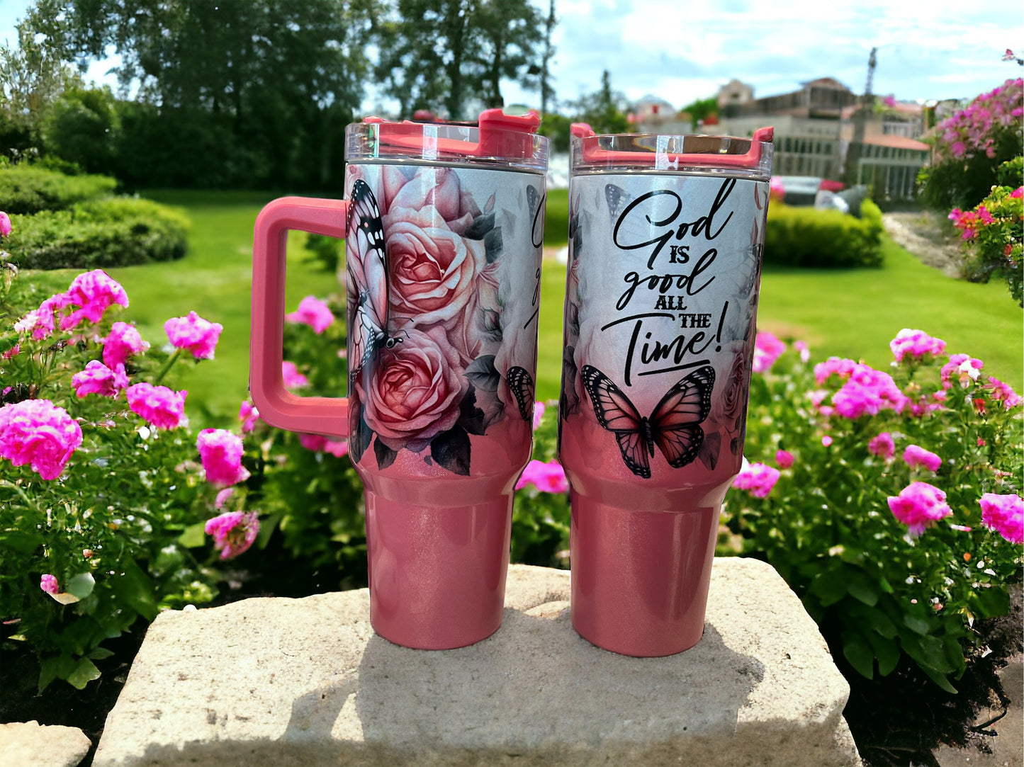 God is good all the time - 40oz Stanley Style Thirst Quencher Cup