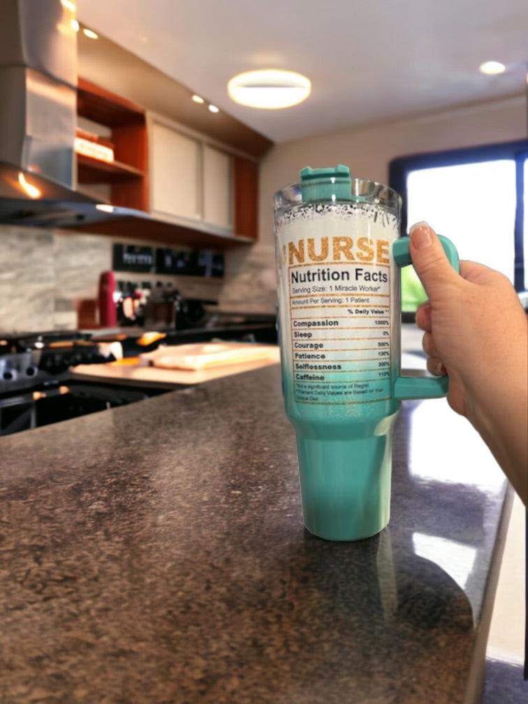 Nurse Life 40oz Stainless Steel 40oz Thirst Quencher Travel Cup Tumblers