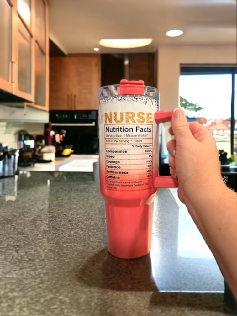 Nurse Life 40oz Stainless Steel 40oz Thirst Quencher Travel Cup Tumblers