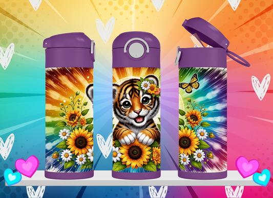12oz kids water bottles - Adorable Tiger