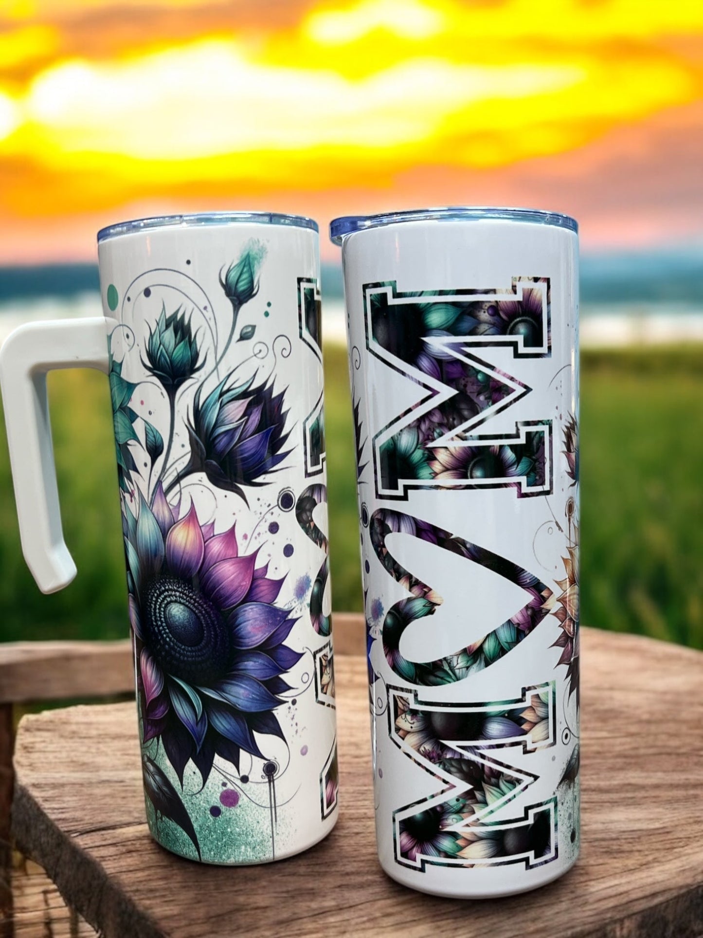 Mom beautiful flowers 20oz Stainless Steel Tumbler with Handle