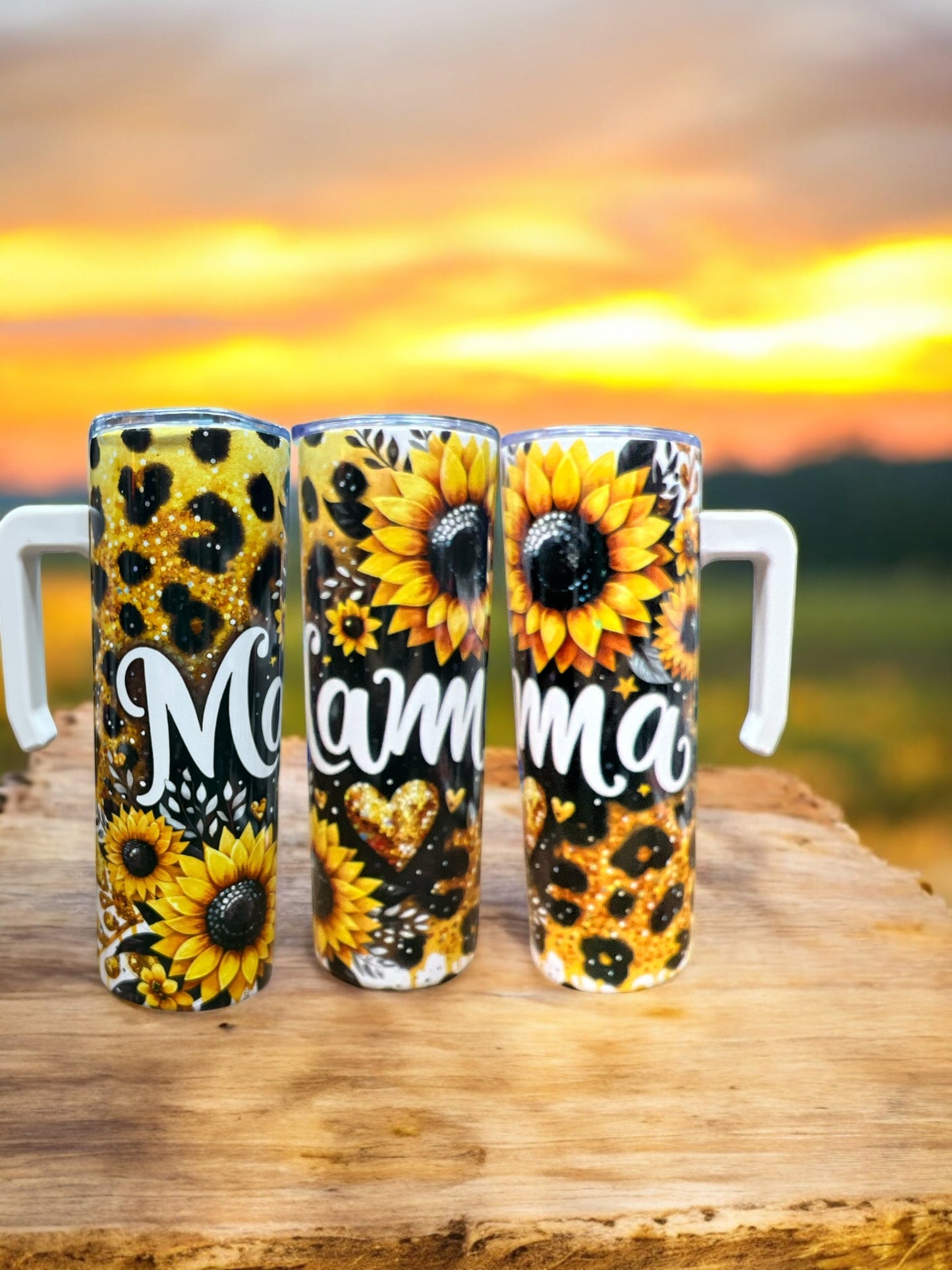 Mama sunflowers 20oz Stainless Steel Tumbler with Handle