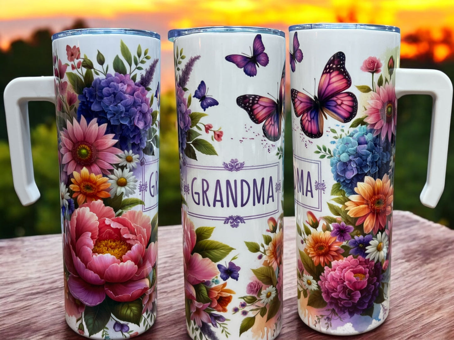 Gorgeous Grandma 20oz Stainless Steel Tumbler with Handle