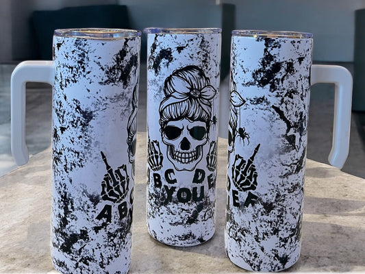 ABCDEF You skulls 20oz Stainless Steel Tumbler with Handle