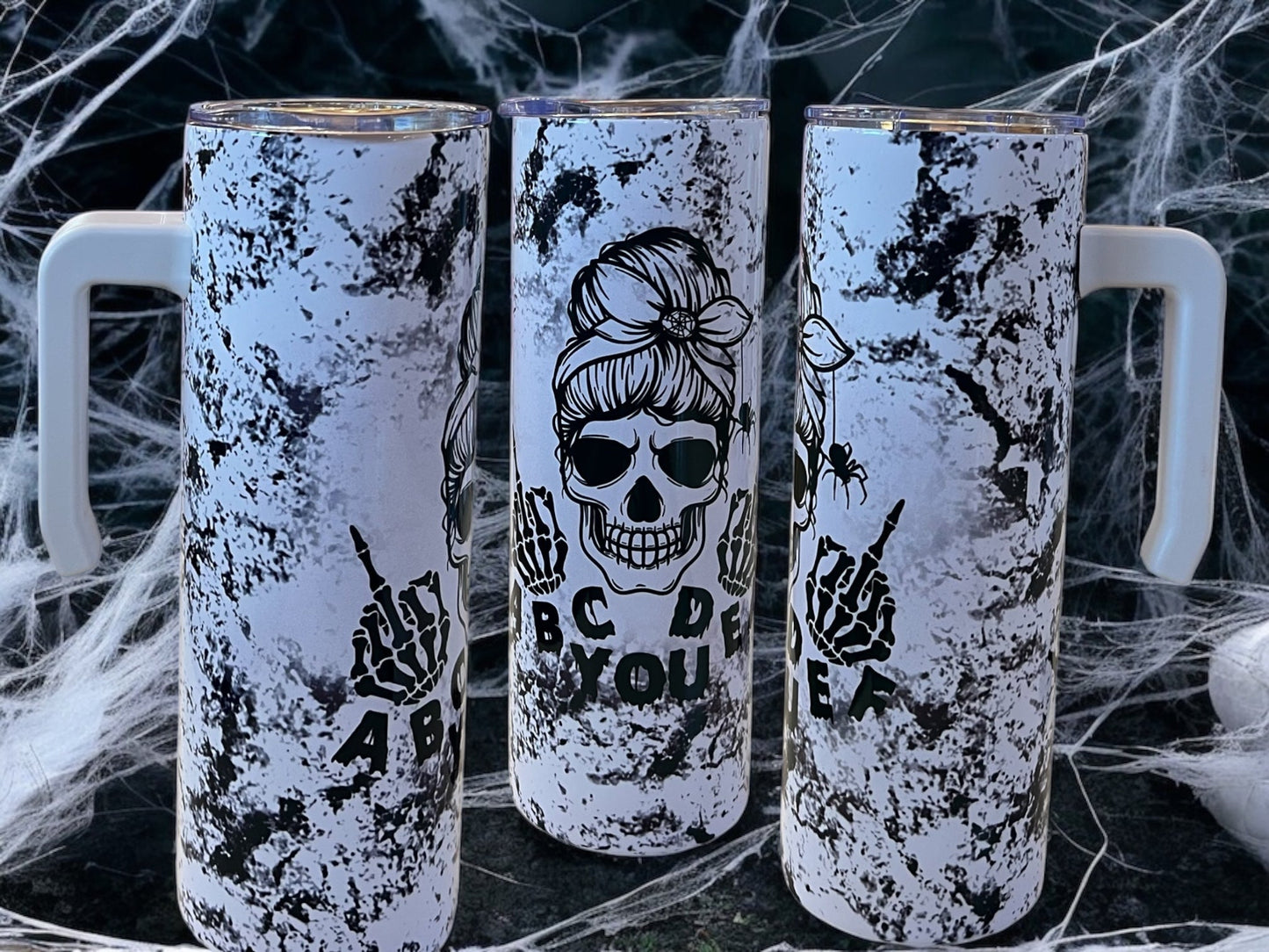 ABCDEF You skulls 20oz Stainless Steel Tumbler with Handle