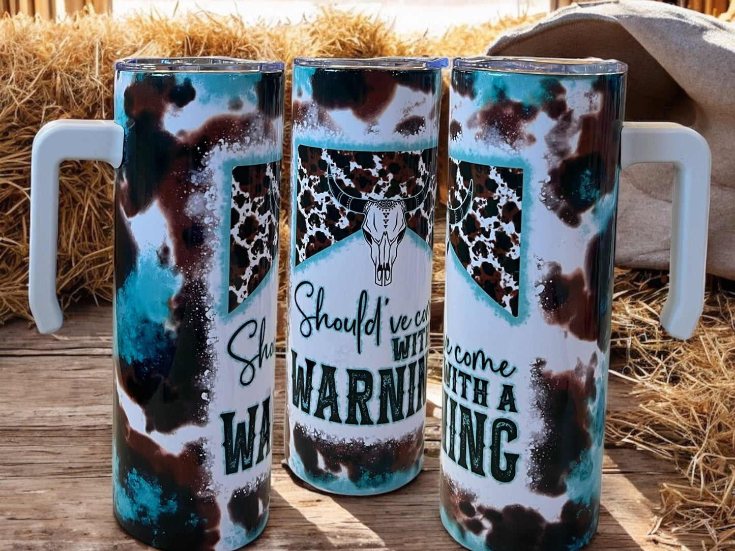 Should of come with a warning 20oz Stainless Steel Tumbler with Handle