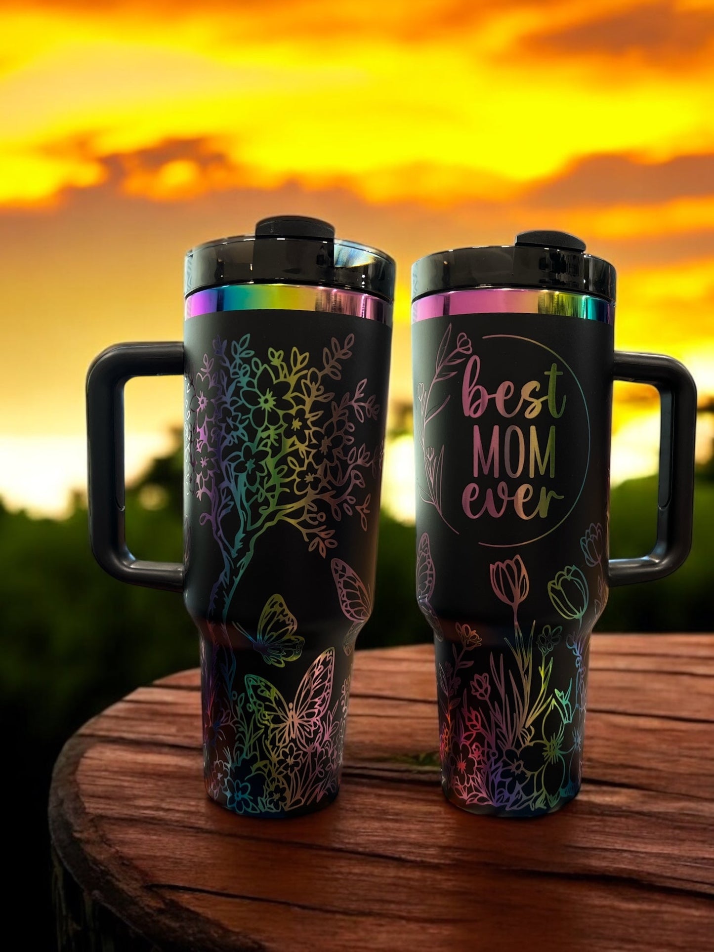 Best Mom Ever- 40oz Stainless Steel Portable Cup with Handle