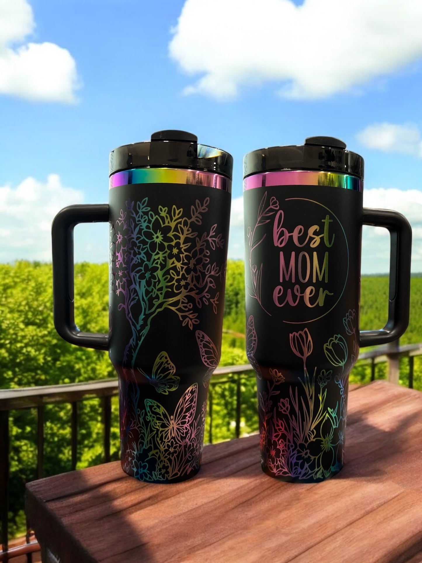 Best Mom Ever- 40oz Stainless Steel Portable Cup with Handle