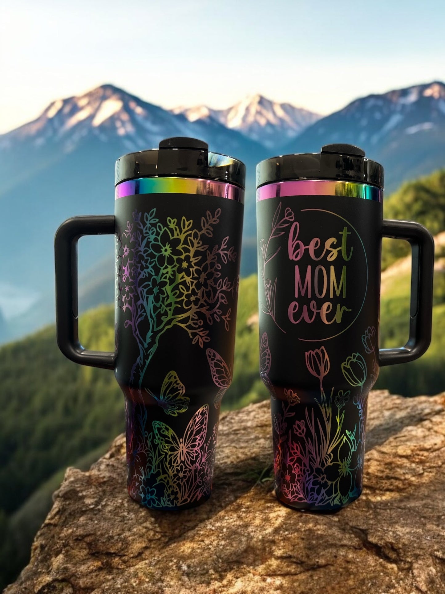 Best Mom Ever- 40oz Stainless Steel Portable Cup with Handle