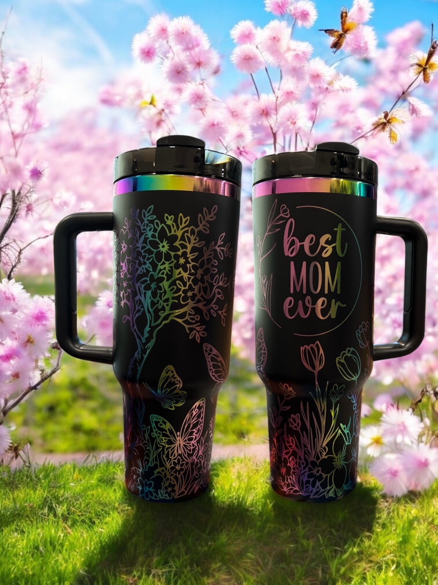 Best Mom Ever- 40oz Stainless Steel Portable Cup with Handle