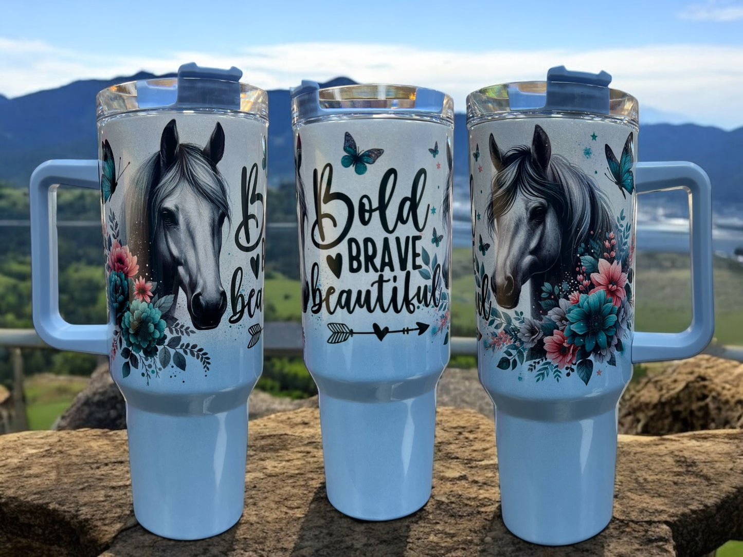 Bold. Brave. Beautiful  40oz Stainless Steel Thirst Quencher Cup Tumbler