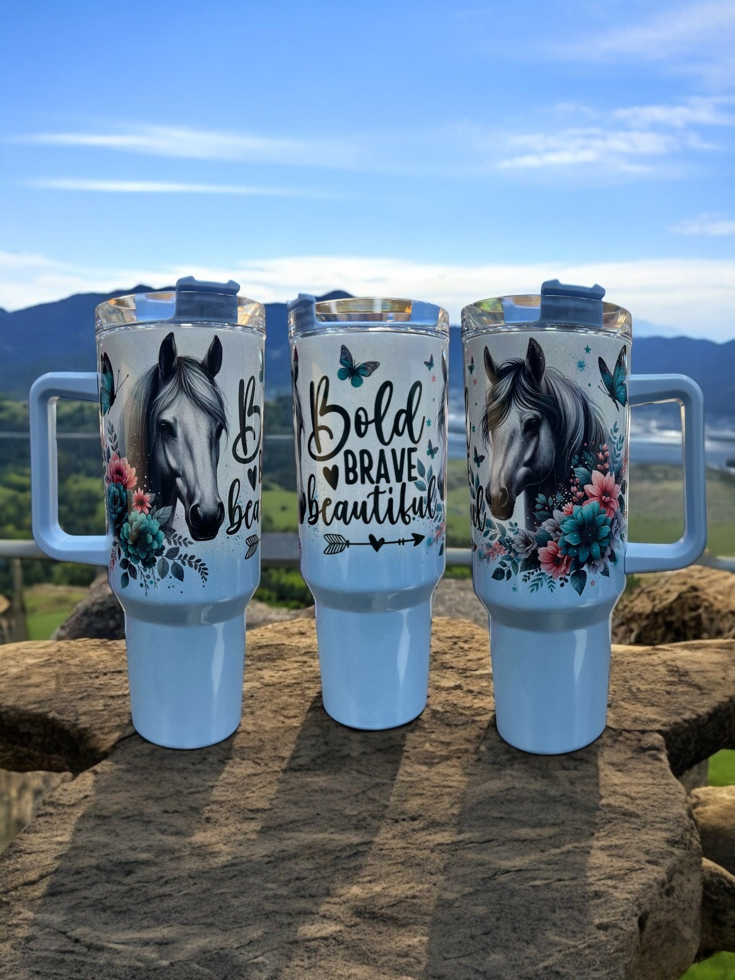 Bold. Brave. Beautiful  40oz Stainless Steel Thirst Quencher Cup Tumbler