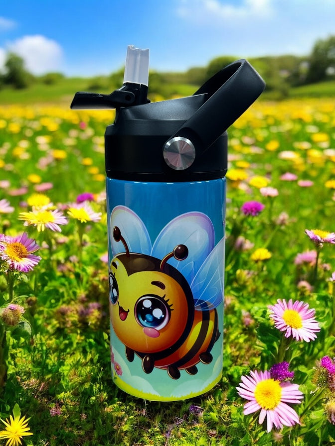 🐝💛 BEE HYDRATED, LITTLE ONE! 💛🐝 12oz Stainless Steel Kids Water Bottle – Cute Bee Design
